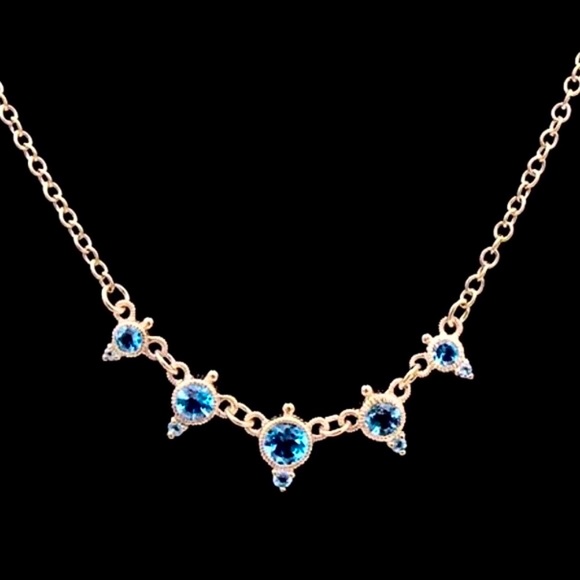 NWT Judith Ripka “Lore” Blue Topaz Baby Dew Drop Sterling Silver